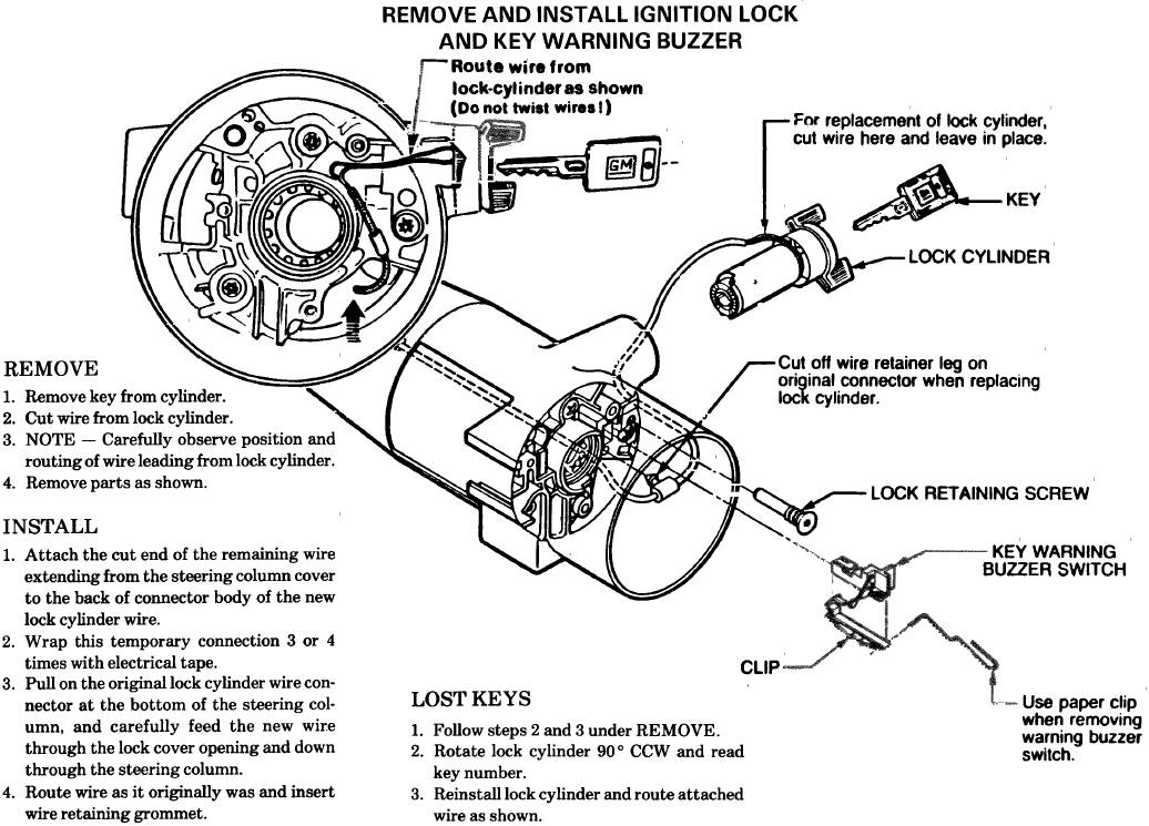 Passkey Ignition Switch Joe S Trading, Ignition Switch Gm Steering Column Wiring Color Codes